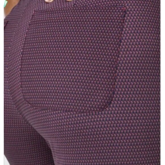 Spanx Petite 50301Q Geo Scape Orange Sunshine Kick Flare Pants ( PM ) - Picture 5 of 8